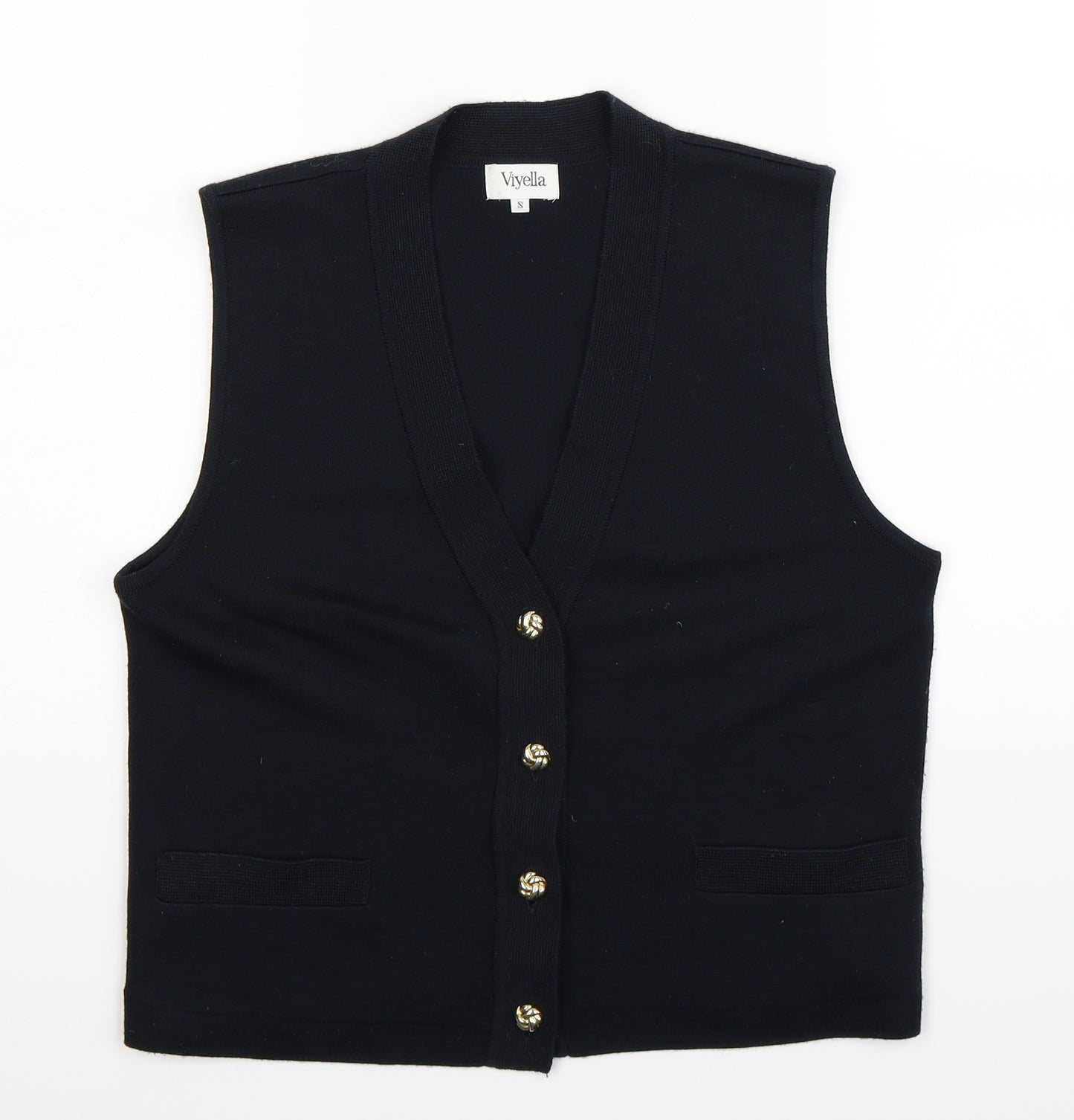 Viyella Womens Blue  Knit Vest Jumper Size S
