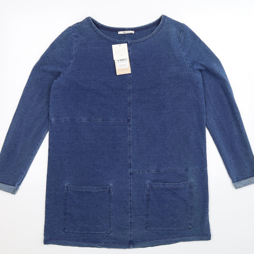 TU Womens Blue   Pullover Sweatshirt Size 12  - Oversized