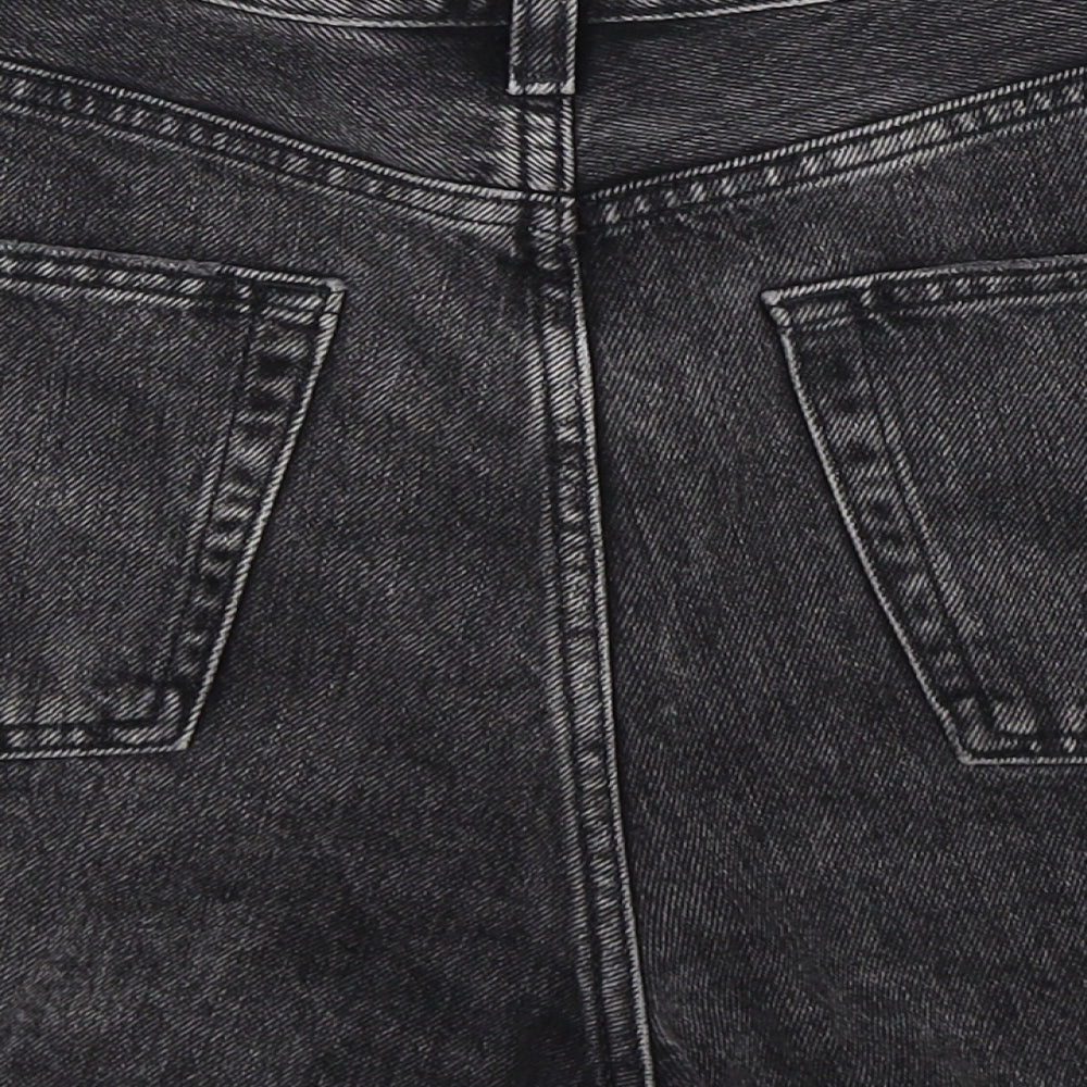 Topshop Womens Grey  Denim Hot Pants Shorts Size 12 - Distressed