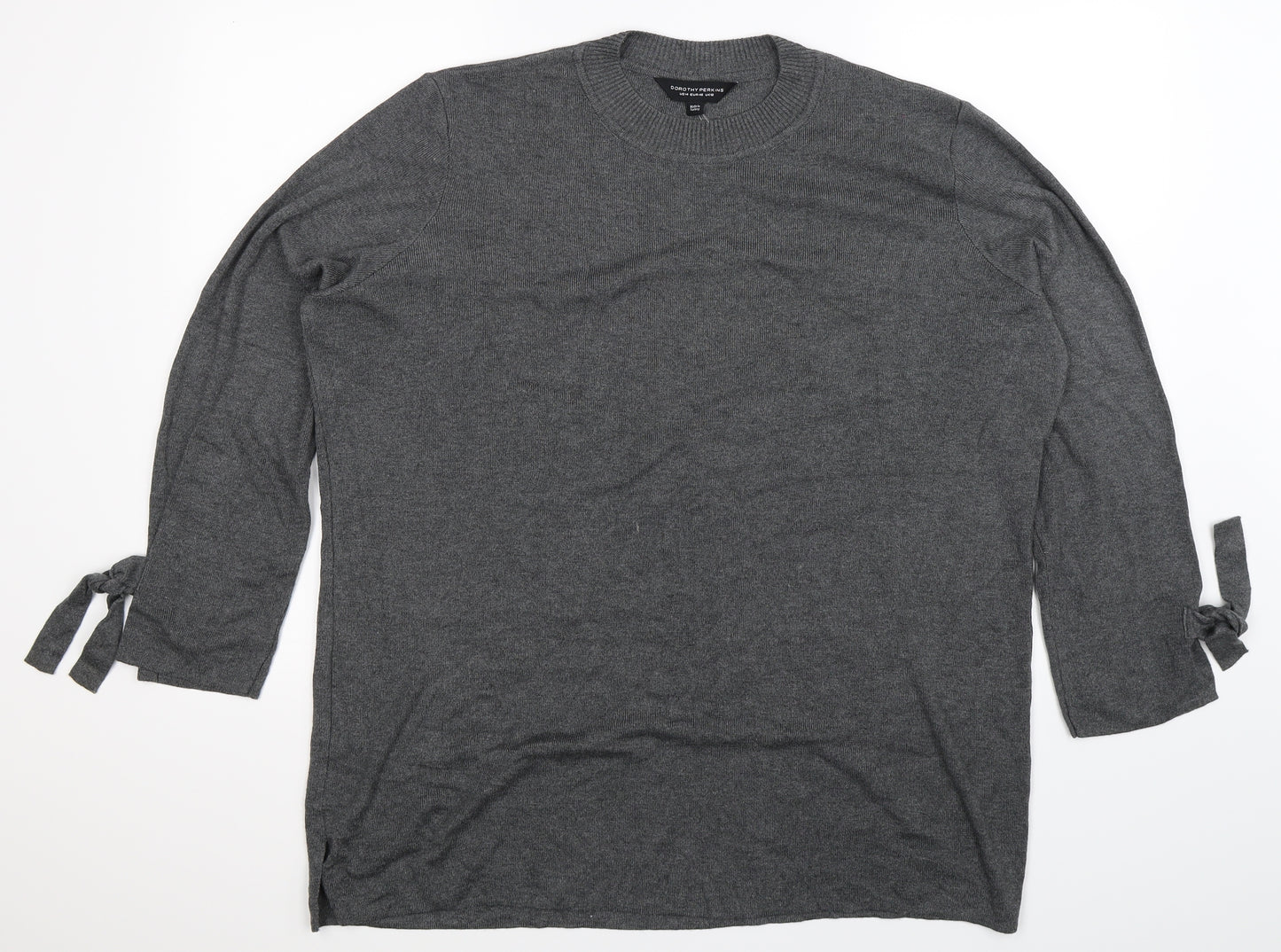 Dorothy Perkins Womens Grey  Knit Pullover Jumper Size 18