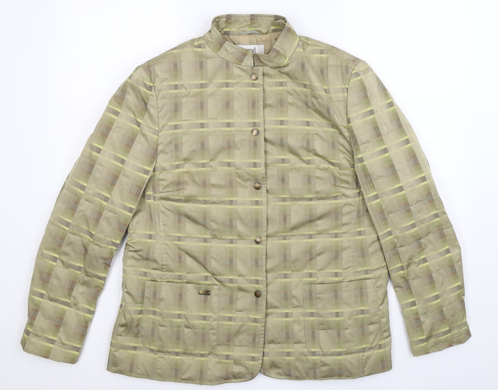DELMOD Womens Beige Check  Jacket  Size 16