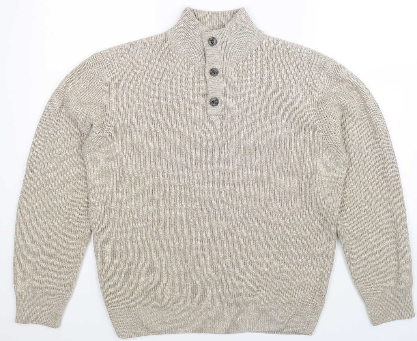Haworth Mens Beige  Knit Pullover Jumper Size M