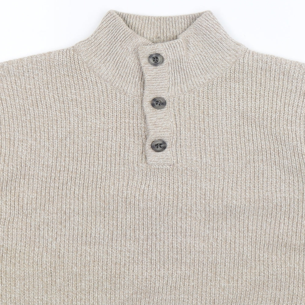 Haworth Mens Beige  Knit Pullover Jumper Size M