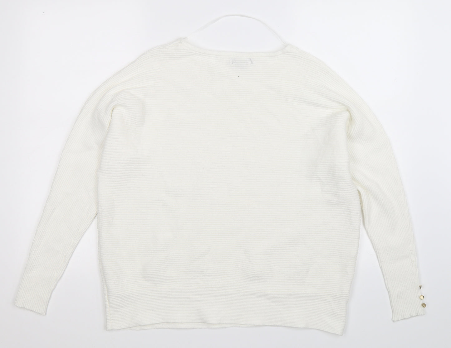 Primark Womens White  Knit Pullover Jumper Size 14