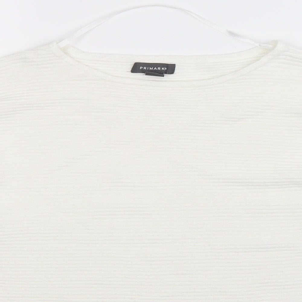 Primark Womens White  Knit Pullover Jumper Size 14