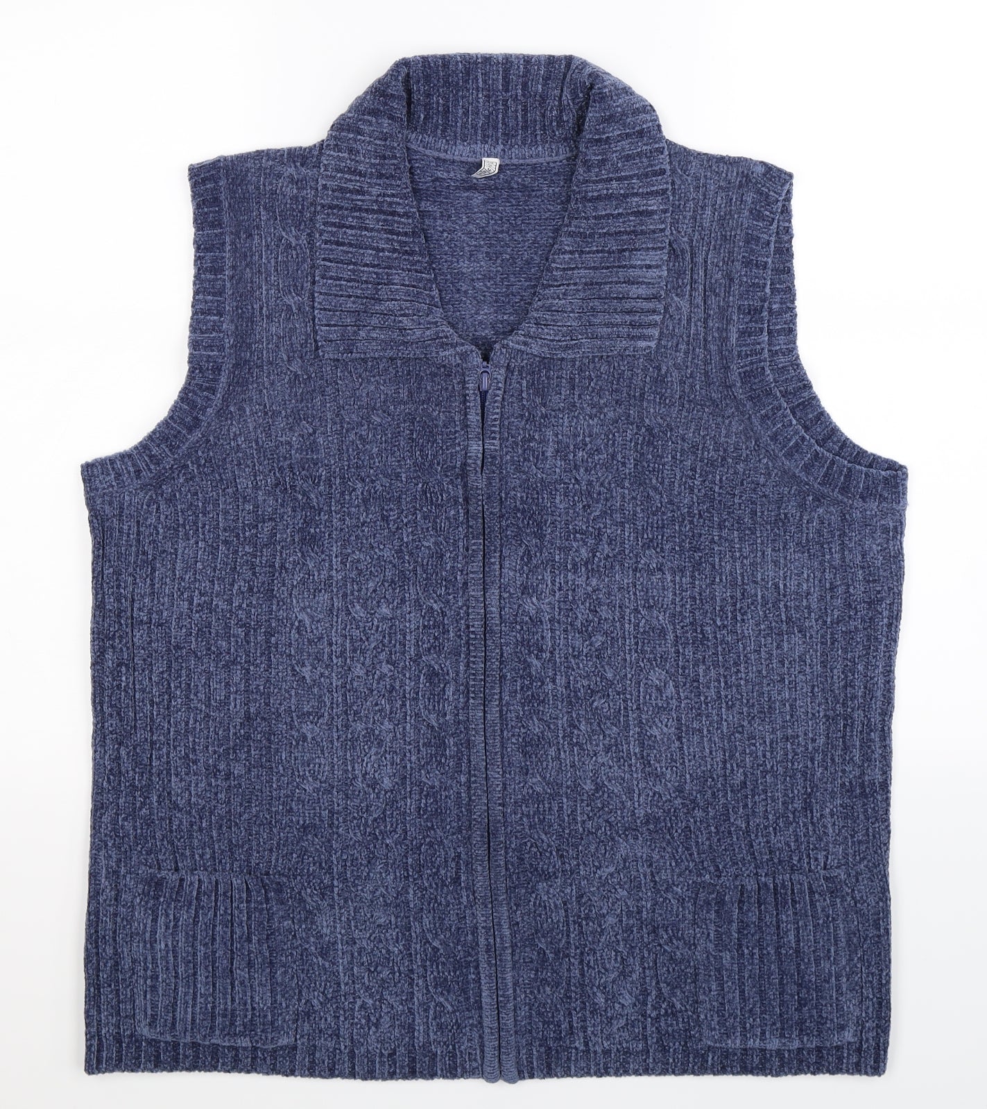 Preworn Womens Blue  Knit Vest Jumper Size 20