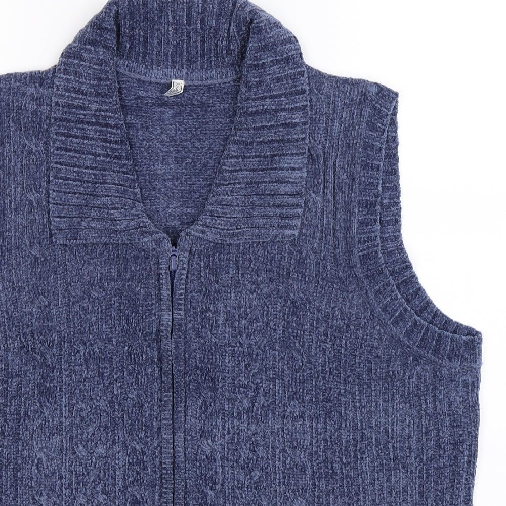 Preworn Womens Blue  Knit Vest Jumper Size 20