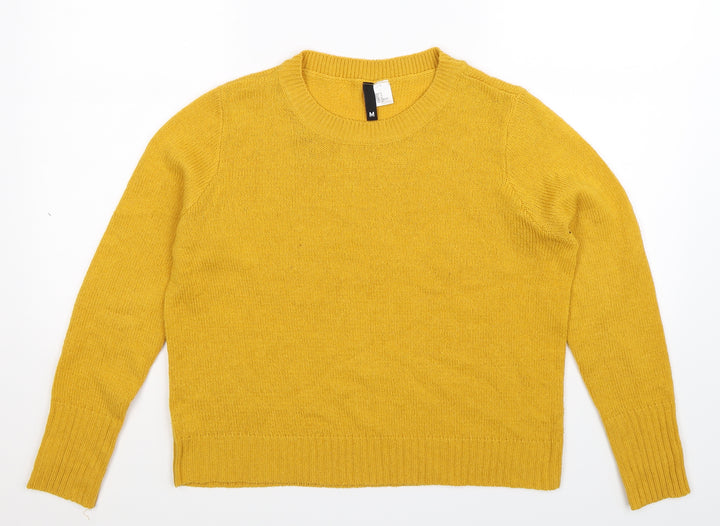 Divided Womens Yellow Knit Pullover Jumper Size M