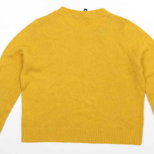 Divided Womens Yellow  Knit Pullover Jumper Size M