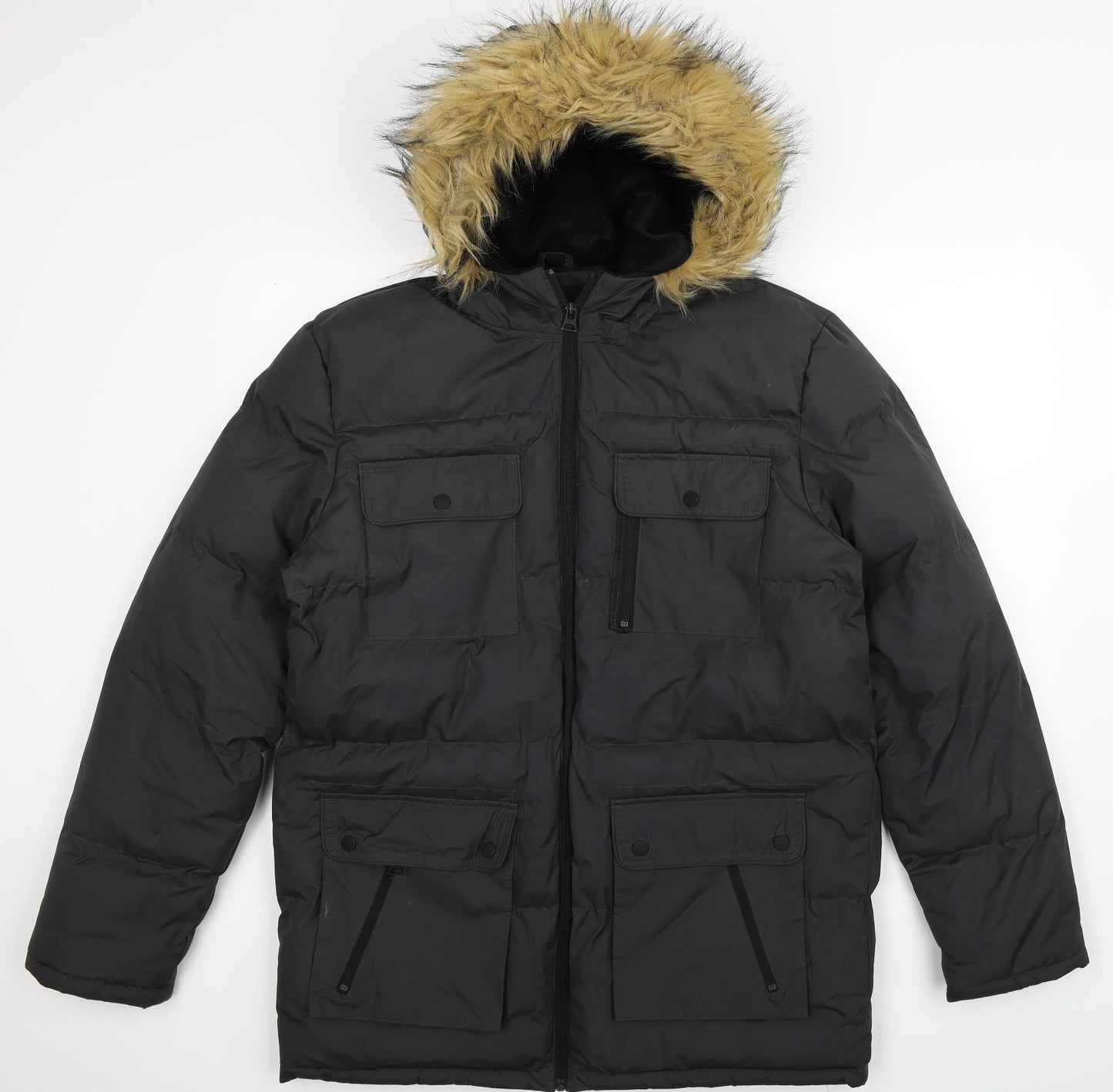 Boohoo Mens Grey   Parka Coat Size L