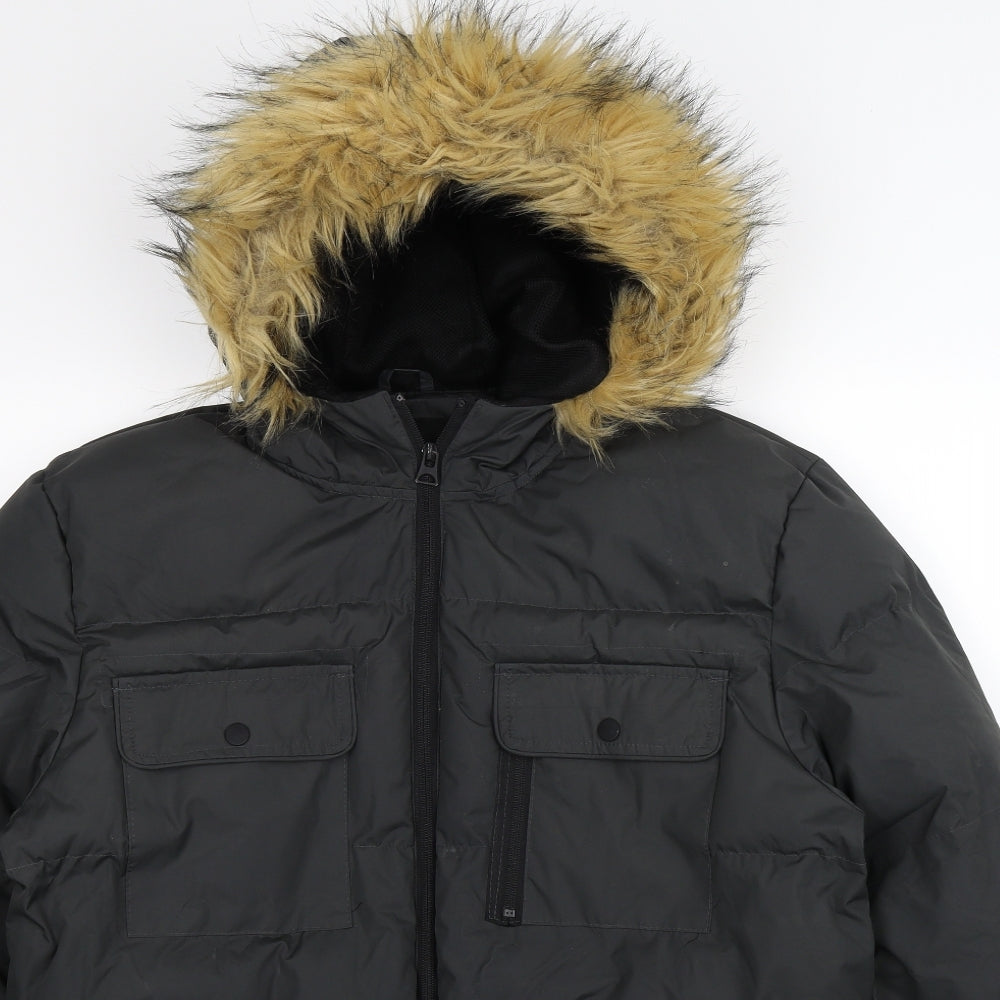Boohoo Mens Grey   Parka Coat Size L