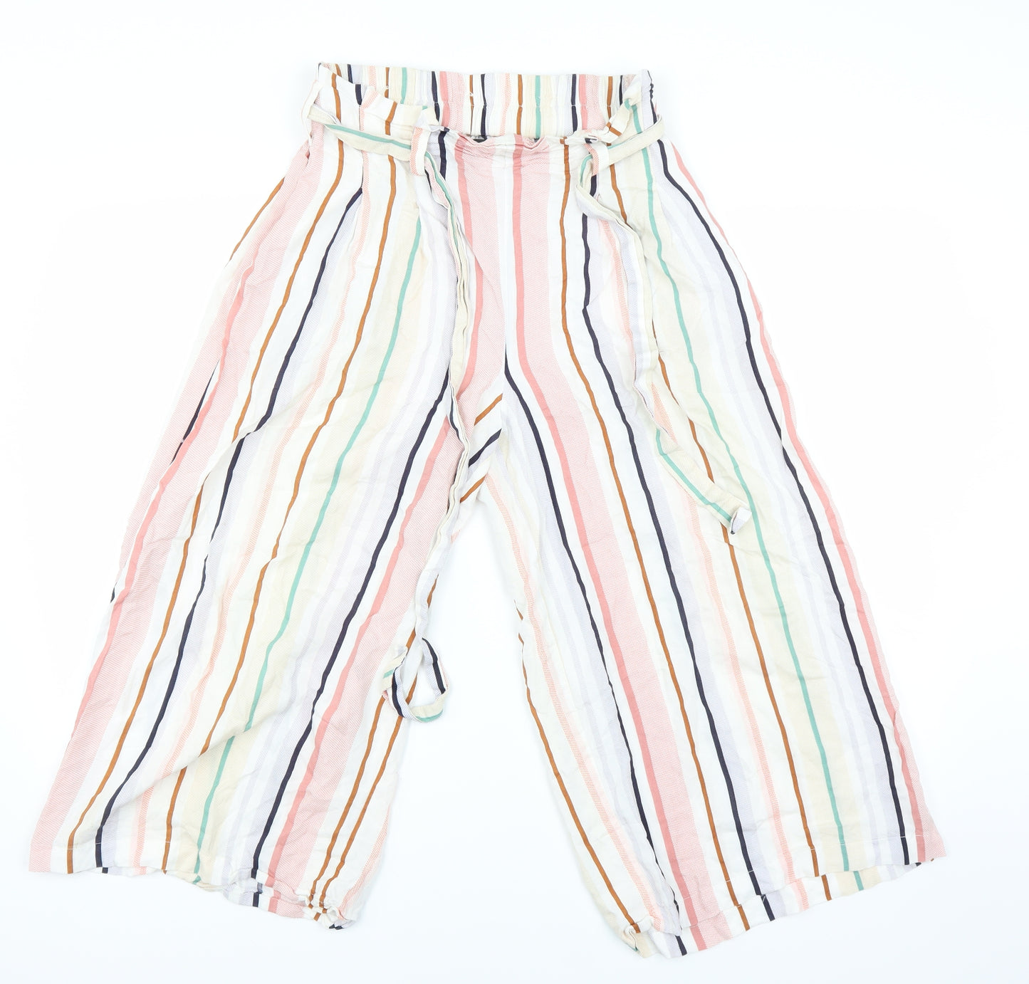 Primark Womens Multicoloured Striped  Chino Trousers Size 8 L23 in