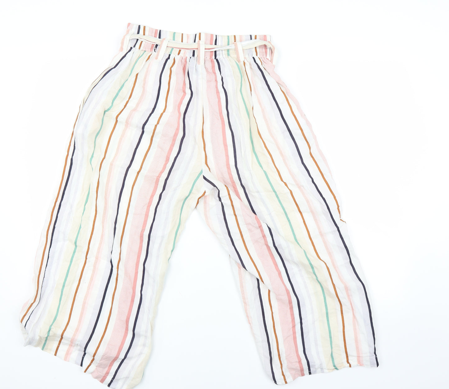 Primark Womens Multicoloured Striped  Chino Trousers Size 8 L23 in