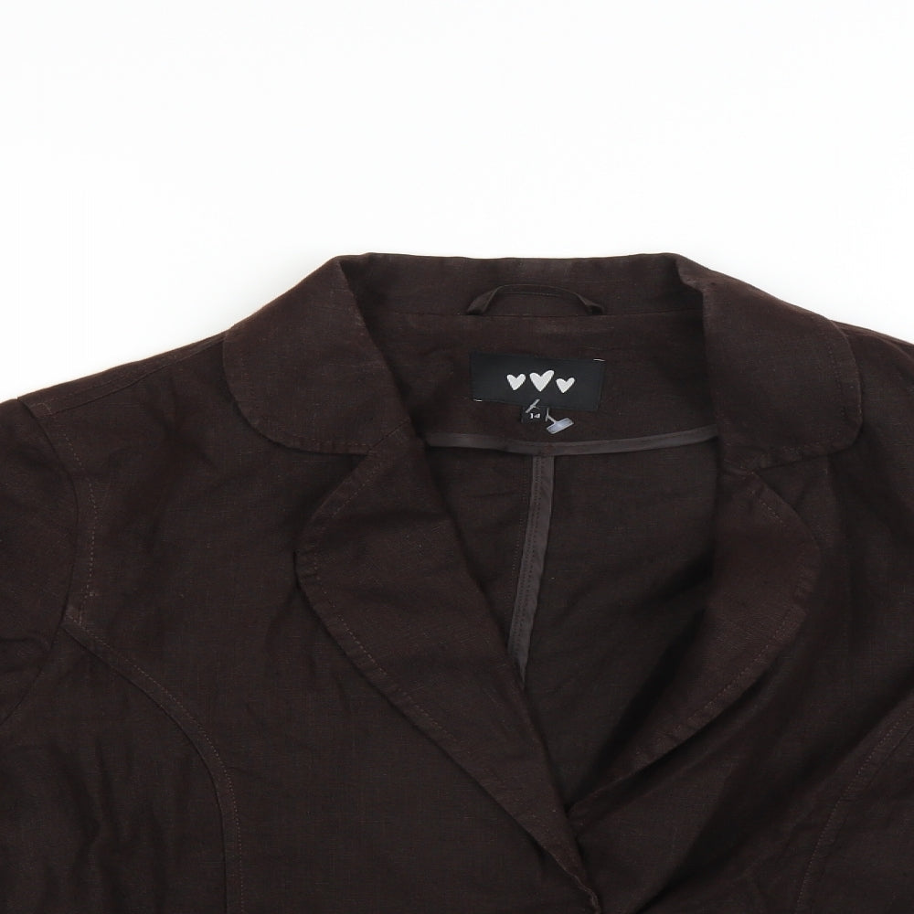 Peruna Womens Brown   Overcoat Jacket Size 14