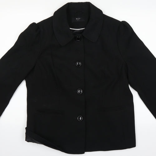 Preworn Womens Black   Overcoat Blazer Size 12