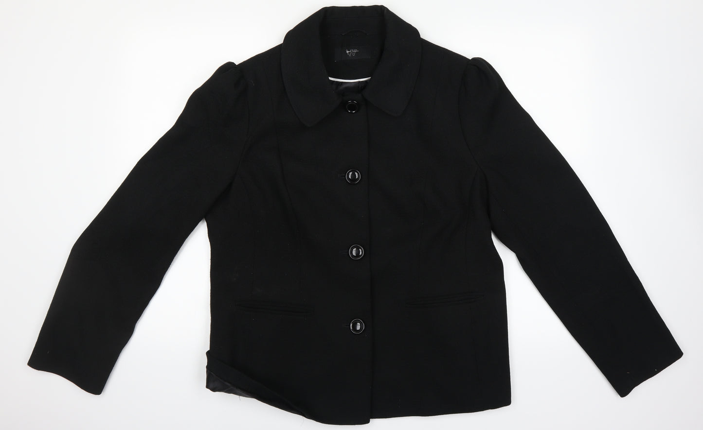 Preworn Womens Black   Overcoat Blazer Size 12