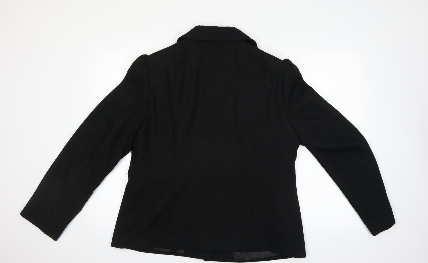 Preworn Womens Black   Overcoat Blazer Size 12