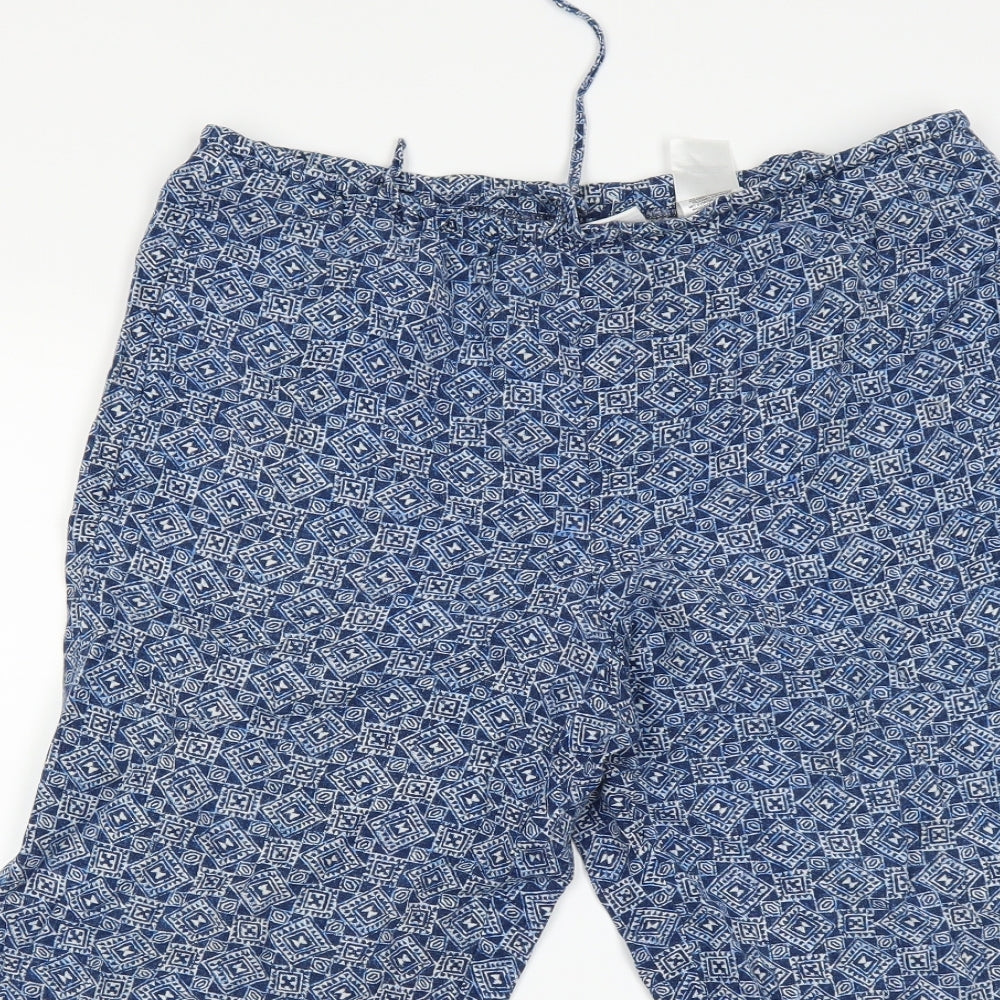 Liz Claiborne Womens Blue Batik  Chino Shorts Size 8