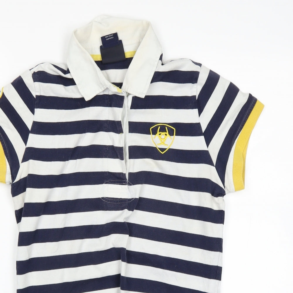 Preworn Mens White Striped   Polo Size 5XLT