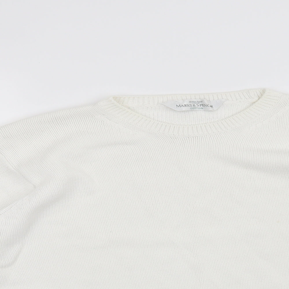 Marks and Spencer Womens White   Pullover Jumper Size 12