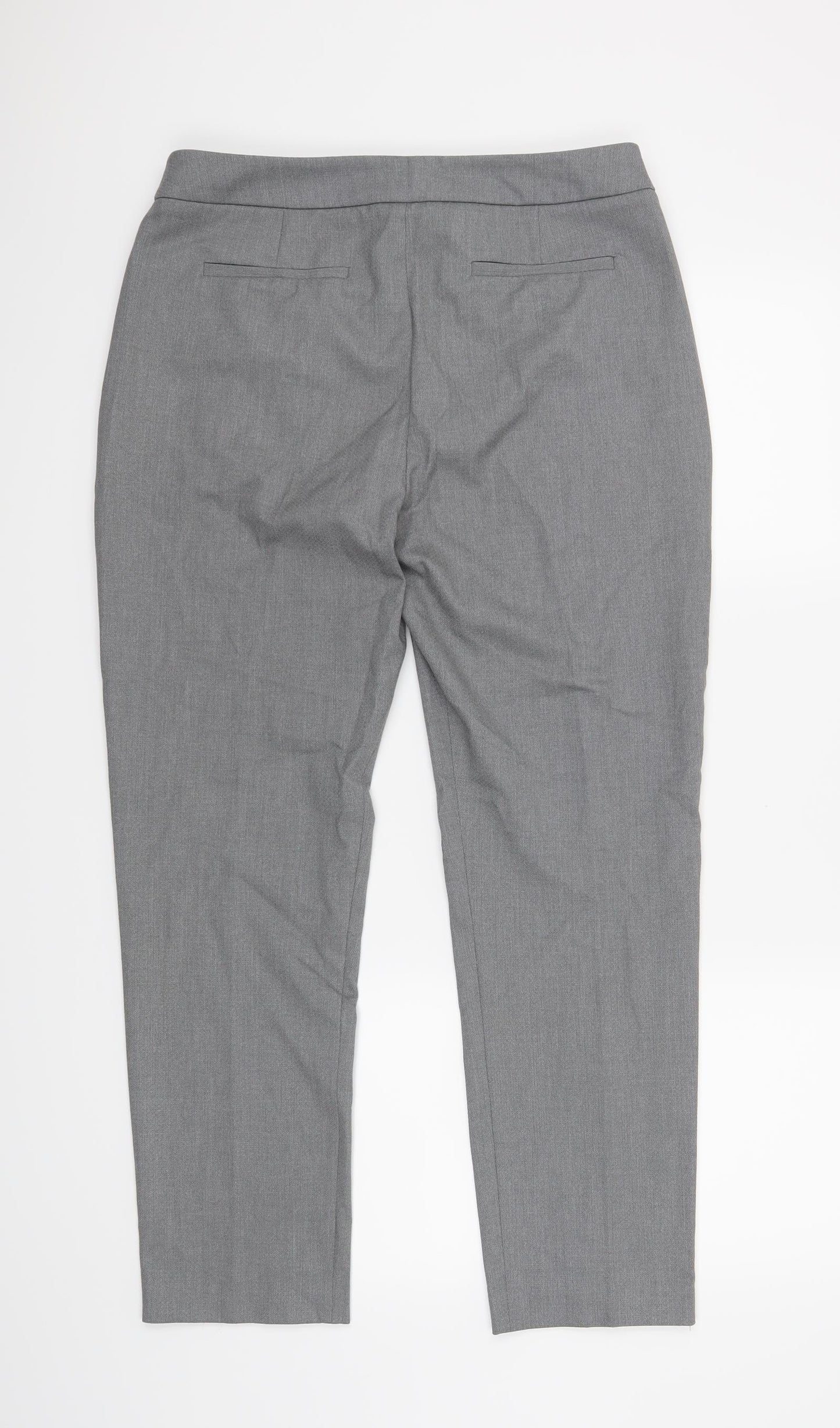 Oasis Womens Grey   Cropped Trousers Size 12 L27 in