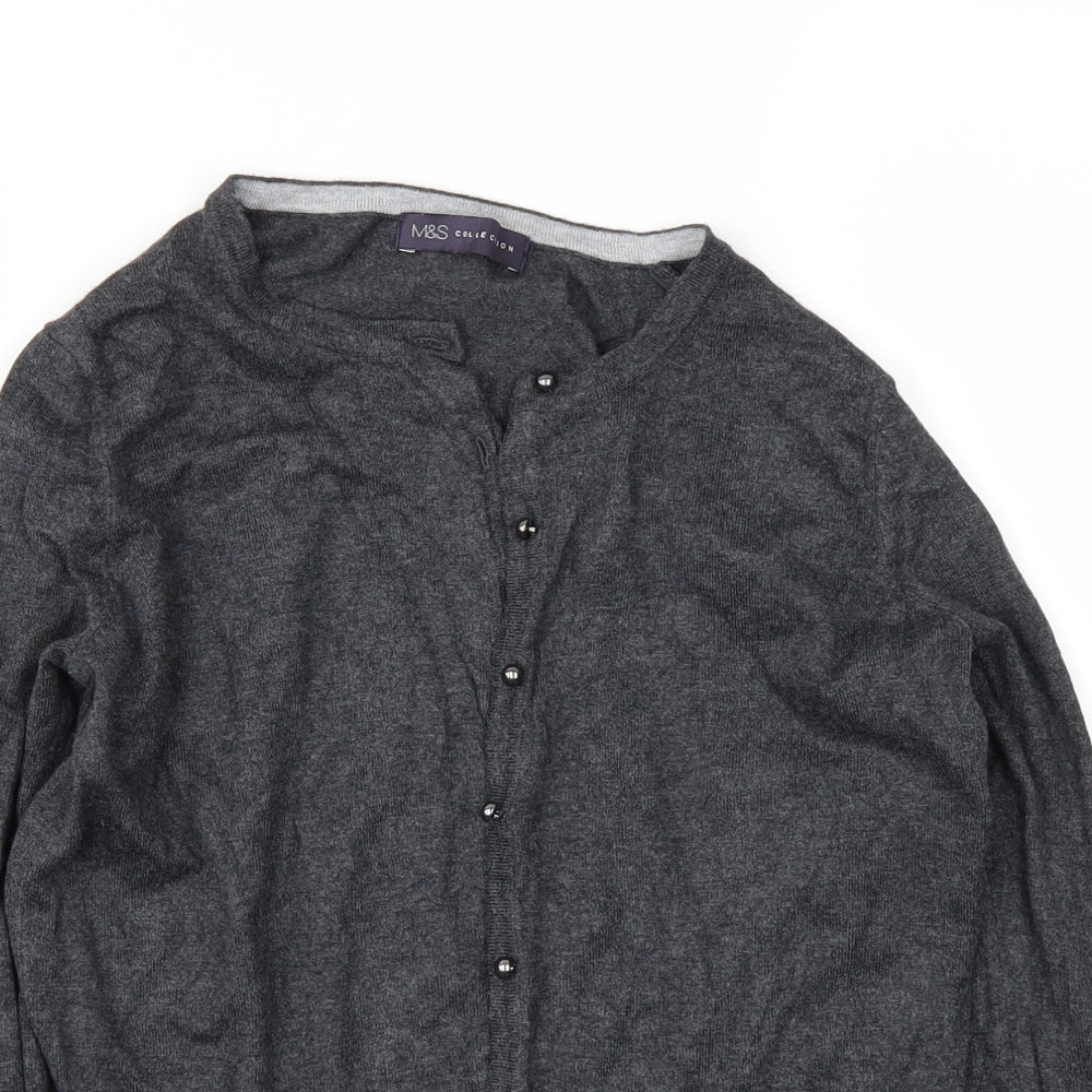 Marks and Spencer Womens Grey   Cardigan Jumper Size 10