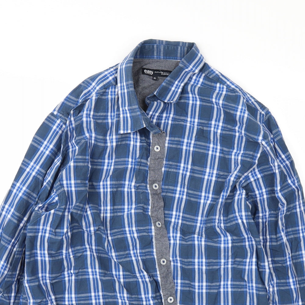 Easy Mens Blue    Dress Shirt Size XL