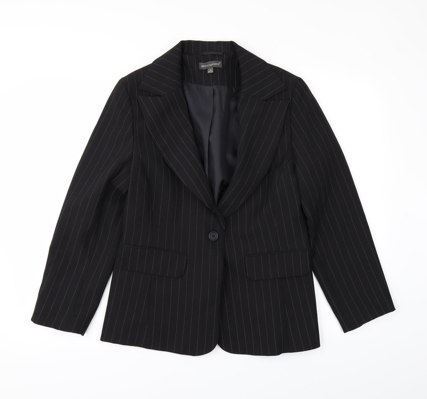 Atmosphere Womens Black   Overcoat Coat Size 12