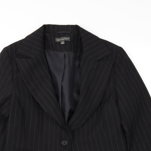 Atmosphere Womens Black   Overcoat Coat Size 12