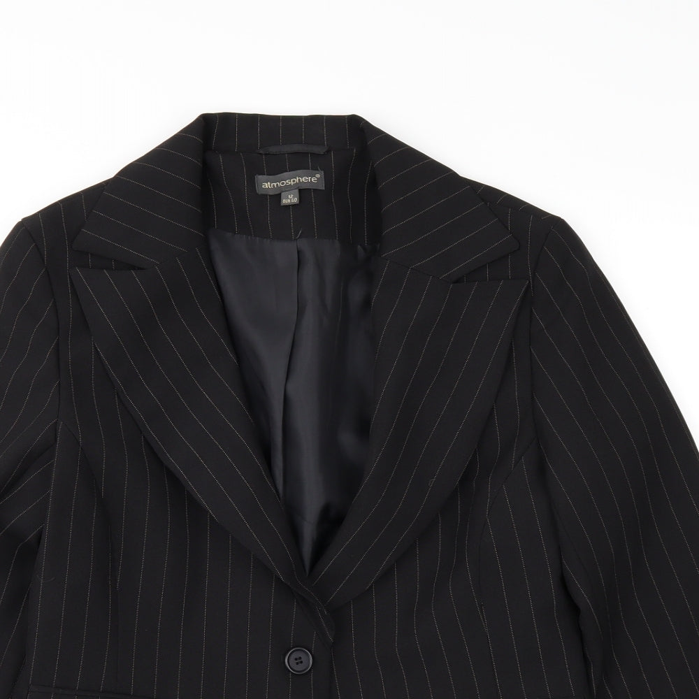 Atmosphere Womens Black   Overcoat Coat Size 12
