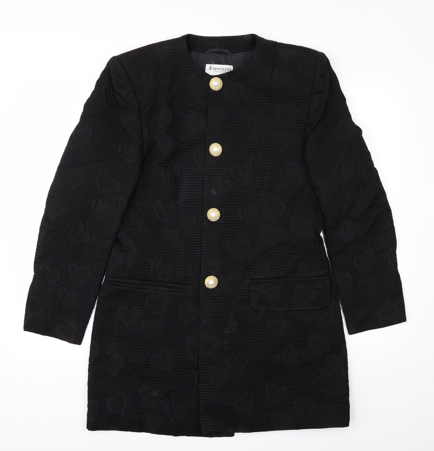 ANTONETTE Womens Black   Parka Coat Size 14