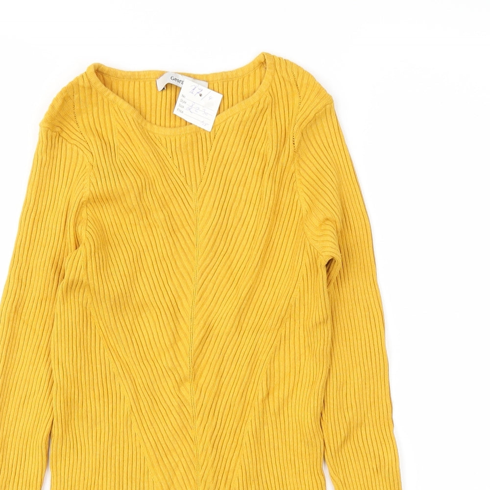George Womens Yellow   Basic T-Shirt Size 10