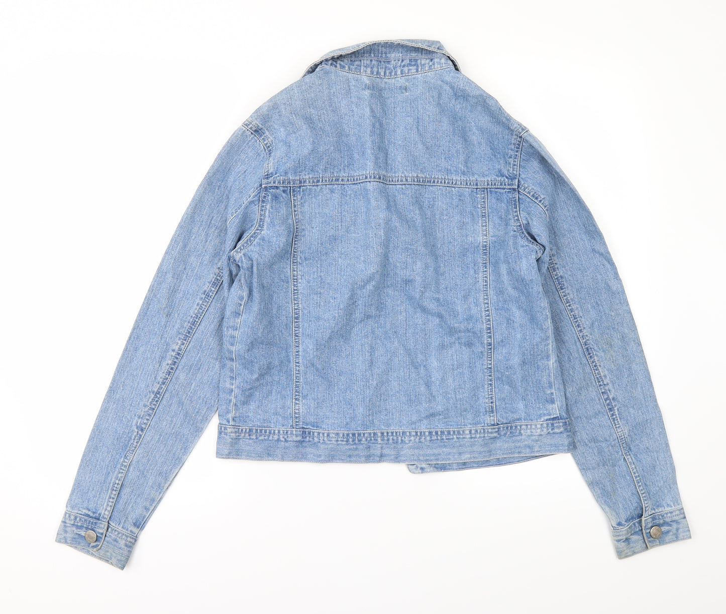 George Womens Blue  Denim Overcoat Coat Size S