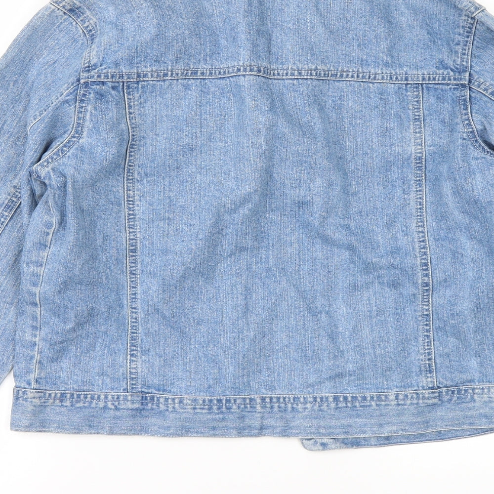 George Womens Blue  Denim Overcoat Coat Size S