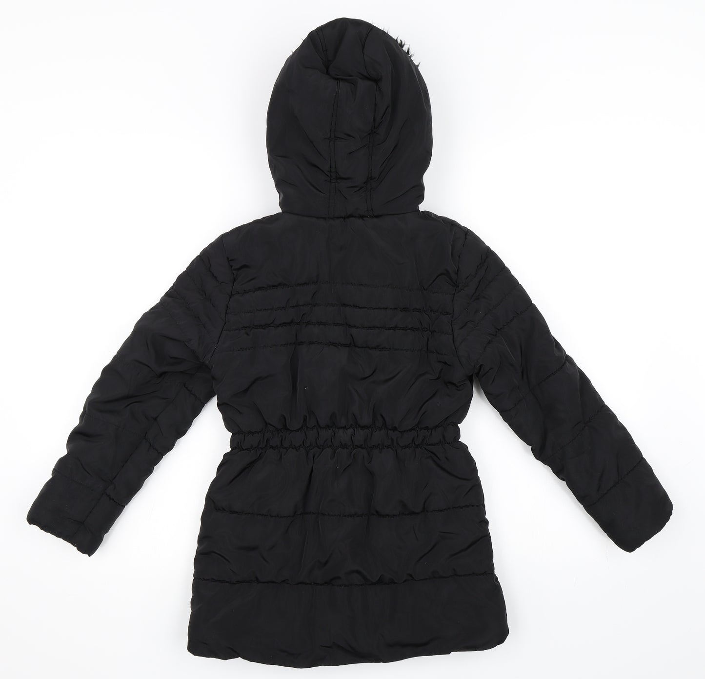 George Girls Black   Parka Coat Size 9-10 Years
