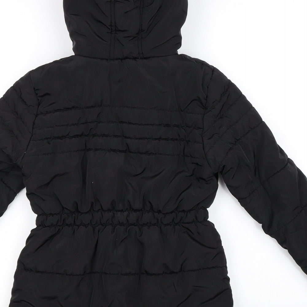 George Girls Black   Parka Coat Size 9-10 Years
