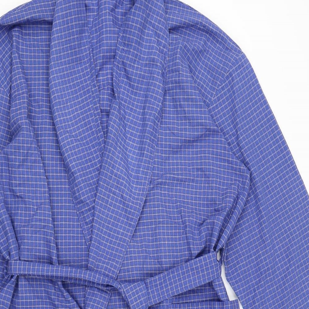 Champion Mens Blue Check   Robe Size L