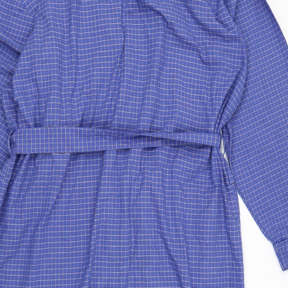 Champion Mens Blue Check   Robe Size L