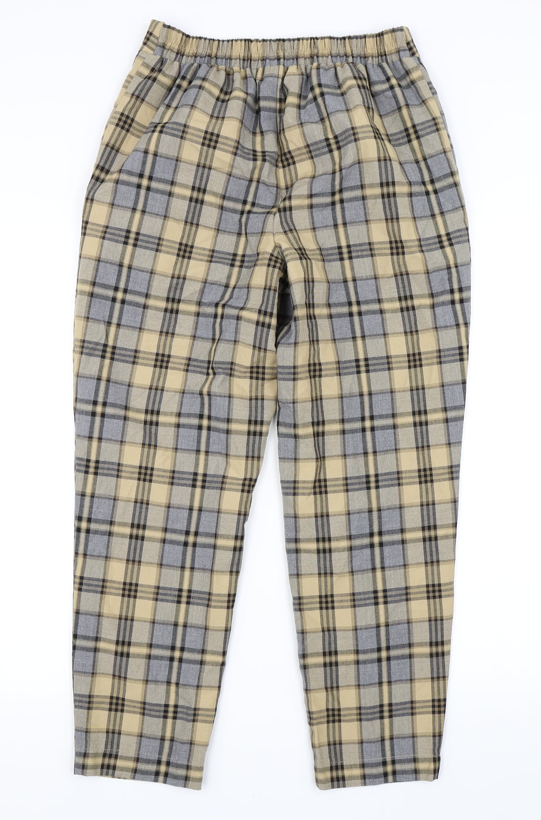 Primark Womens Yellow Check  Trousers  Size 10 L26 in