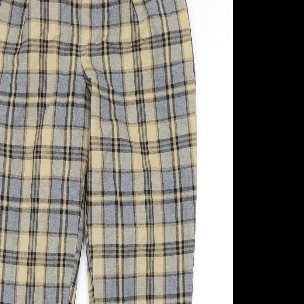 Primark Womens Yellow Check  Trousers  Size 10 L26 in