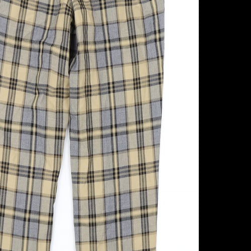 Primark Womens Yellow Check  Trousers  Size 10 L26 in