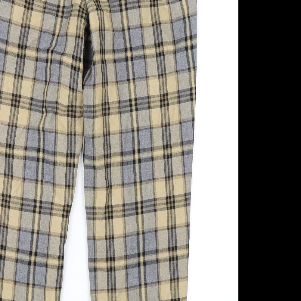 Primark Womens Yellow Check  Trousers  Size 10 L26 in