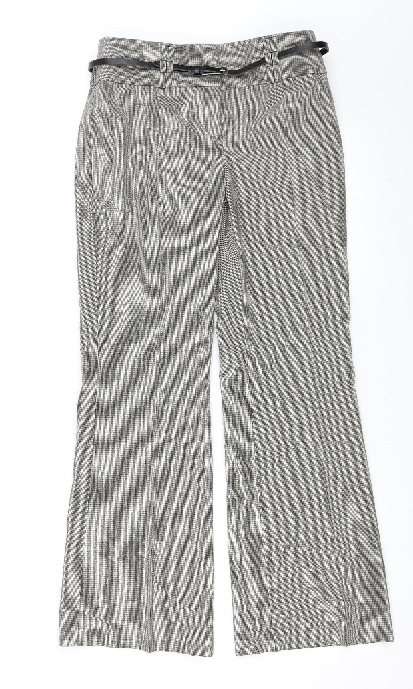 NEXT Womens Brown Check  Trousers  Size 8 L29 in