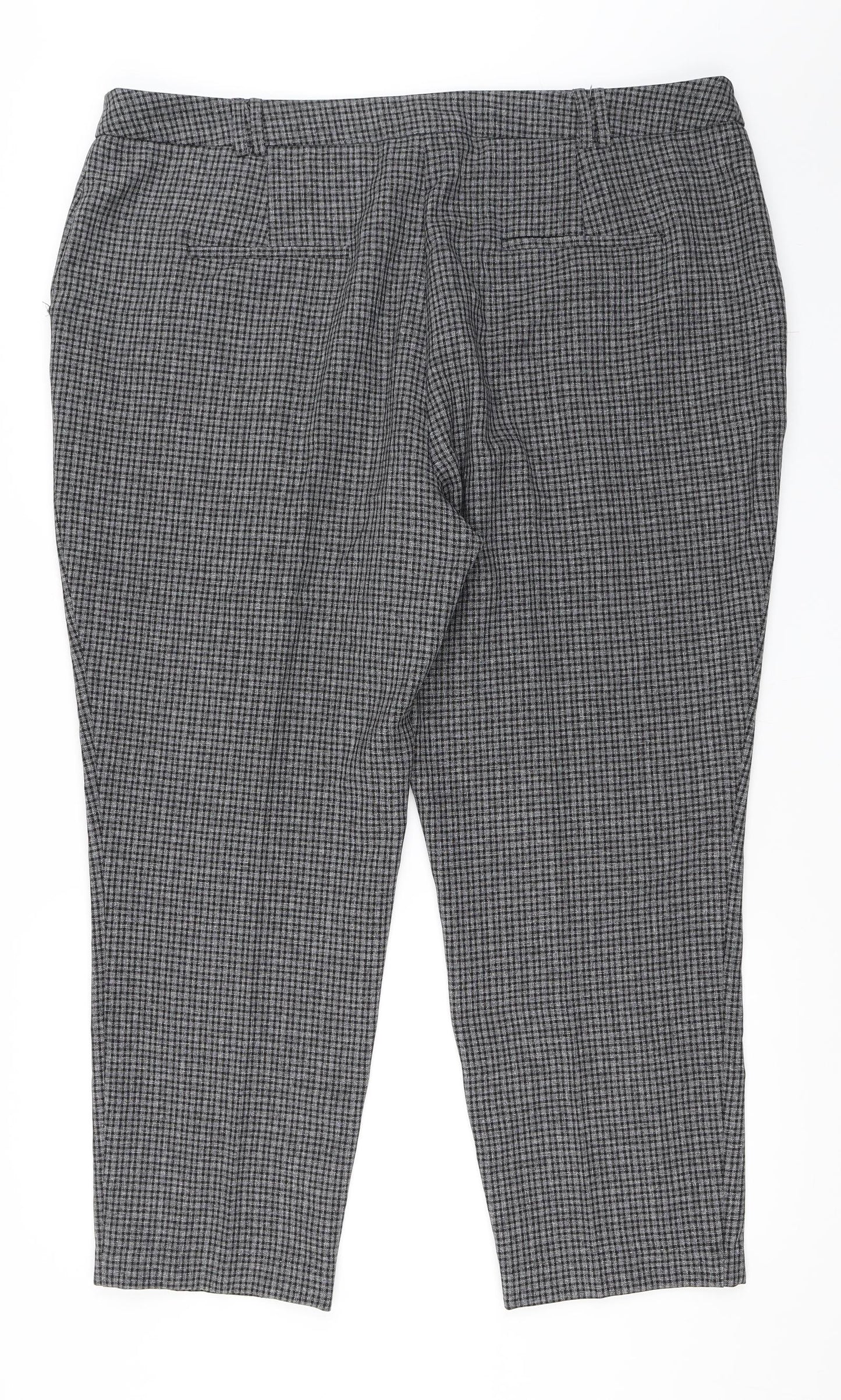 Dorothy Perkins Womens Grey Check  Trousers  Size 20 L27 in