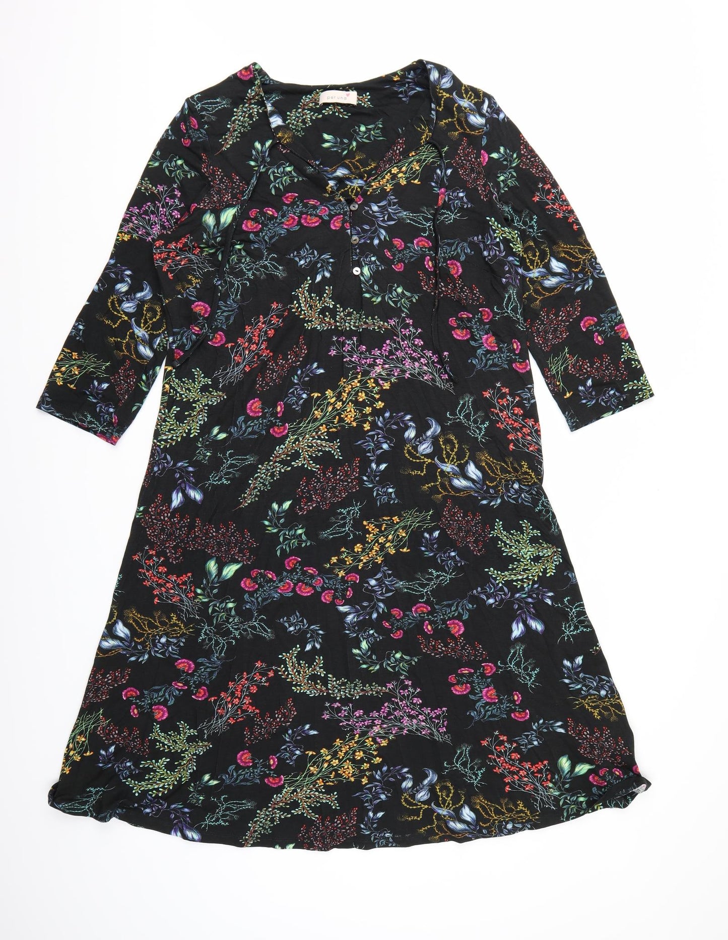 Per Una Womens Black Floral  A-Line  Size 10