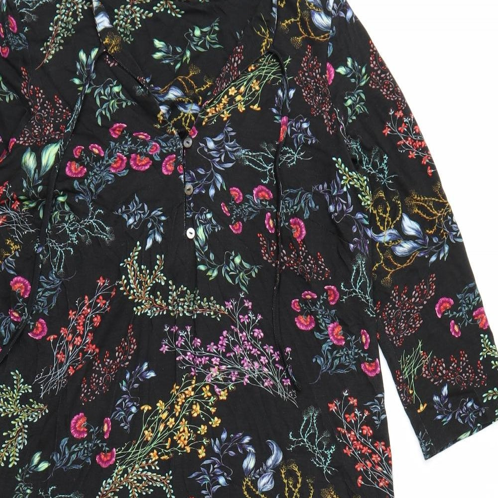 Per Una Womens Black Floral  A-Line  Size 10