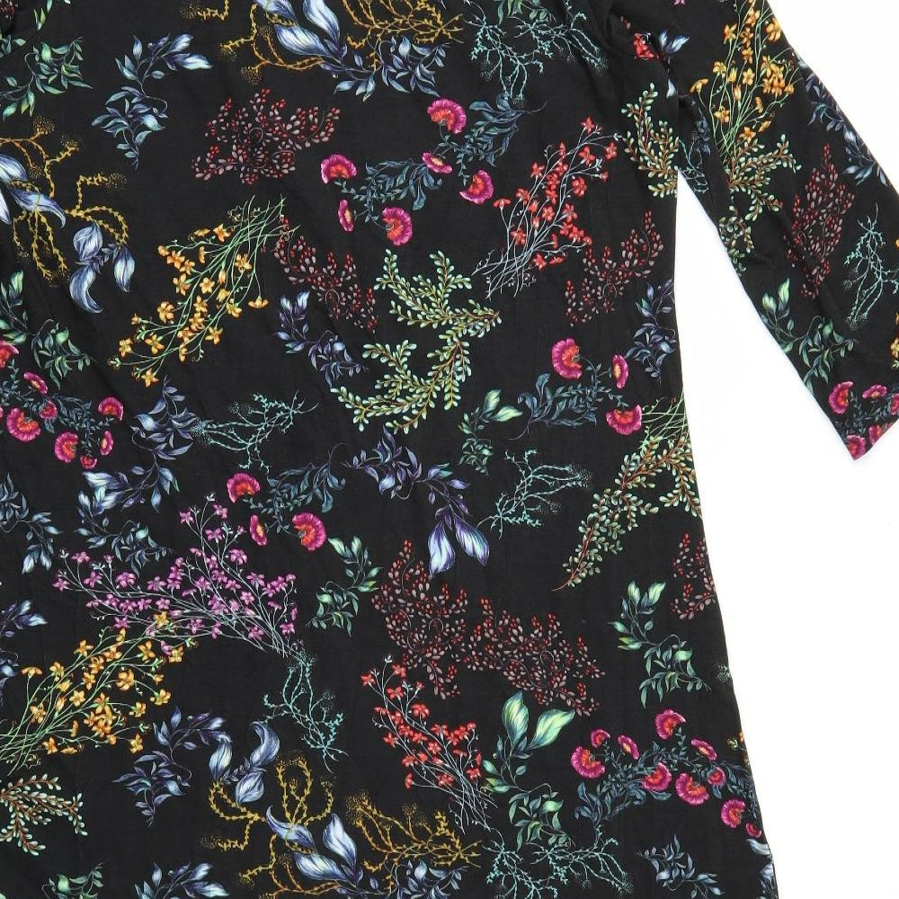Per Una Womens Black Floral  A-Line  Size 10
