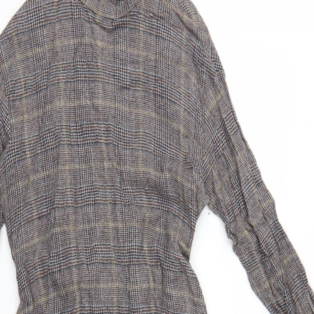 Zara Womens Grey Check  A-Line  Size M