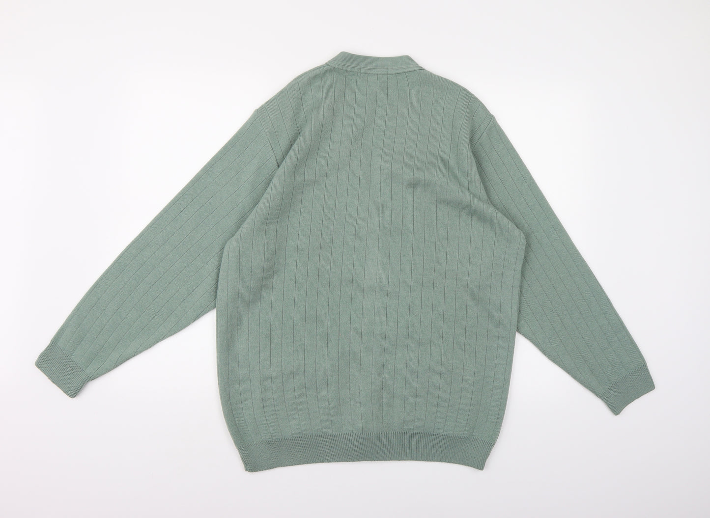 Essentials Mens Green  Knit Cardigan Jumper Size S
