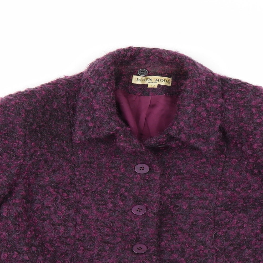 Husen Moda Womens Purple   Pea Coat Coat Size 12